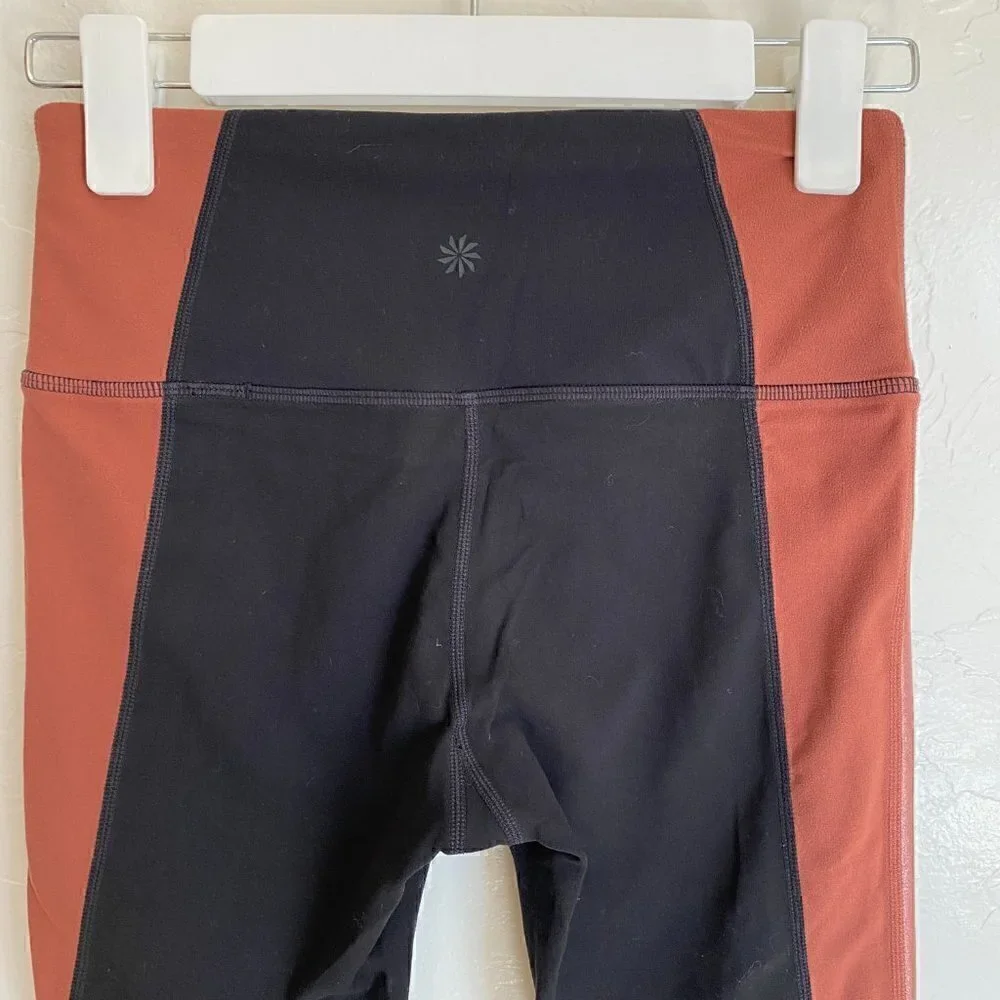 Athleta Salutation Colorblock Asym 7/8 In Powervita Black Size XS